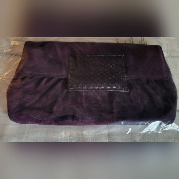 RUTH SALTZ Clutch Purple Suede Vintage 80s Rare - Picture 12 of 12